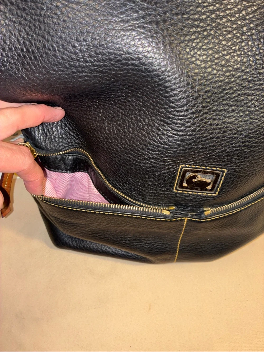 Genuine Vintage Dooney & Bourke Dillen HOBO XL Black Leather